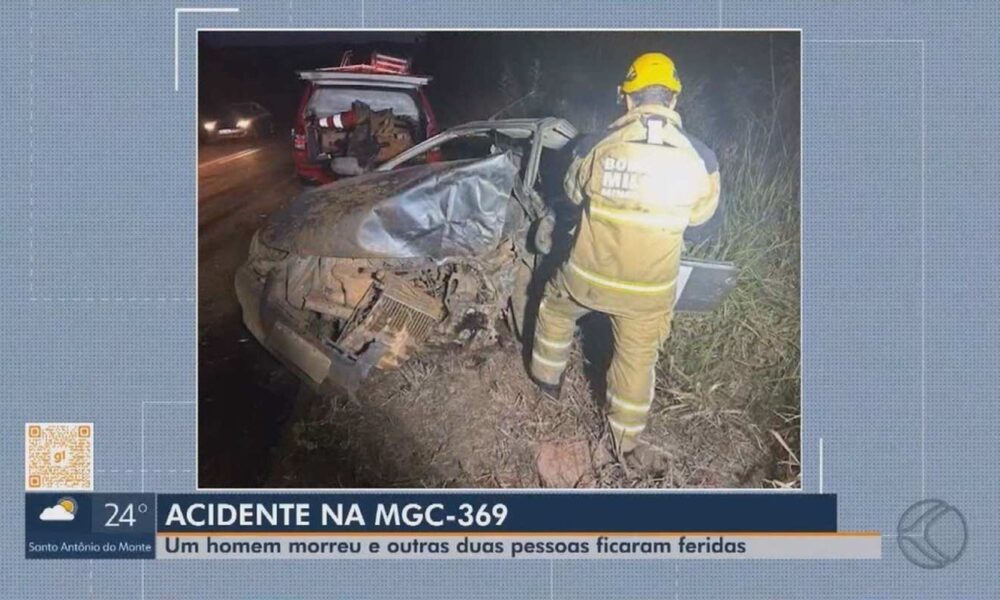 Acidente entre dois carros mata motorista na MGC-369, em São Francisco de Paula - Créditos: g1/Divulgação