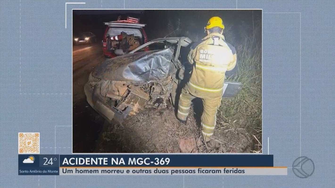 Acidente entre dois carros mata motorista na MGC-369, em São Francisco de Paula - Créditos: g1/Divulgação