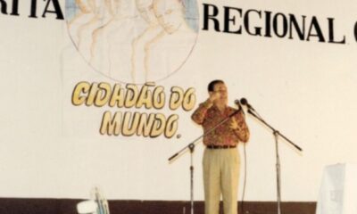 Médium Divaldo Pereira Franco em visita a Divinópolis — Foto: Aliança Municipal Espírita de Divinópolis/Arquivo Pessoal