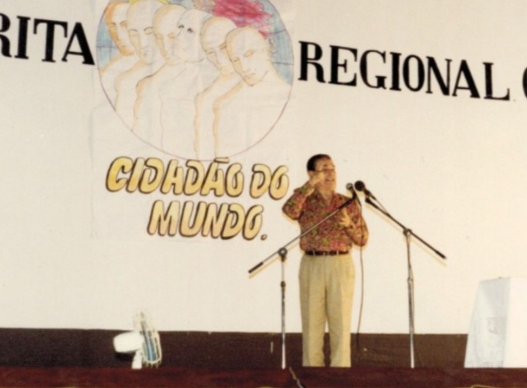 Médium Divaldo Pereira Franco em visita a Divinópolis — Foto: Aliança Municipal Espírita de Divinópolis/Arquivo Pessoal