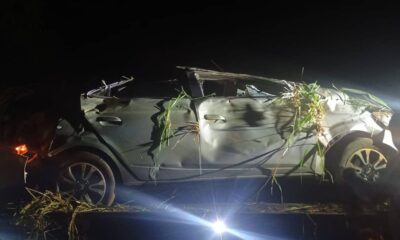 Motorista morre em acidente na MG-050, em Pedra do Indaiá — Foto: PMRv/Divulgação