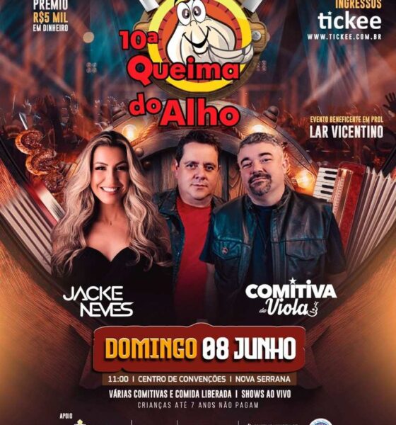 Cartaz da 10ª Queima do Alho de Nova Serrana — Foto: Divulgação
