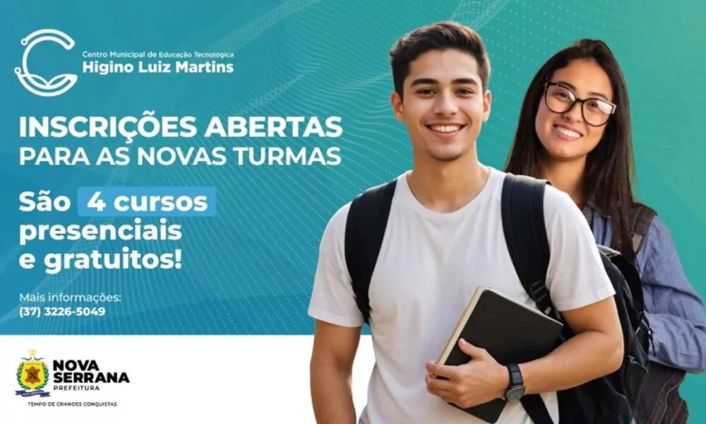Hora de focar no seu futuro: inscrições abertas para cursos gratuitos no cmet higino martins - Foto: Prefeitura de Nova Serrana/Divulgação