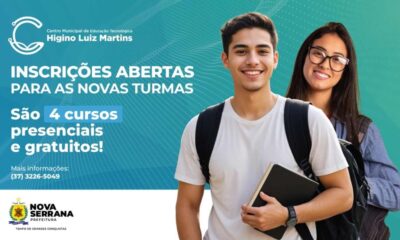 Hora de focar no seu futuro: inscrições abertas para cursos gratuitos no cmet higino martins - Foto: Prefeitura de Nova Serrana/Divulgação