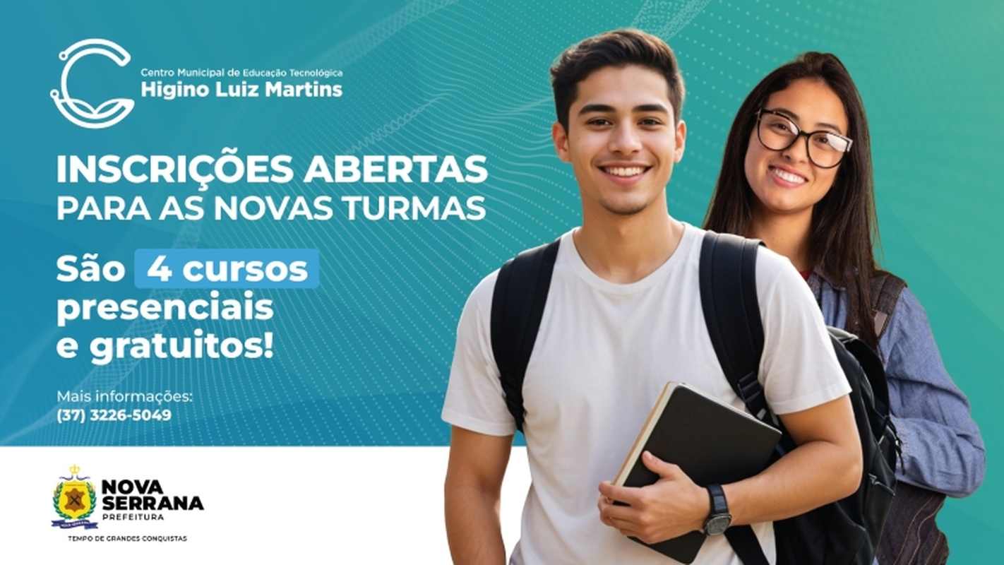 Hora de focar no seu futuro: inscrições abertas para cursos gratuitos no cmet higino martins - Foto: Prefeitura de Nova Serrana/Divulgação
