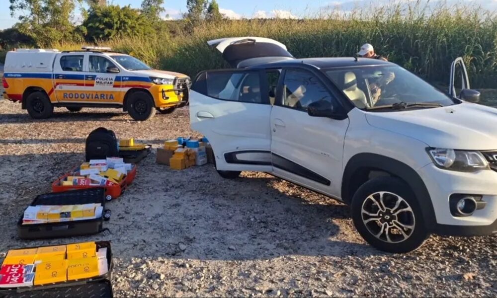 PMRv apreende produtos contrabandeados em Santo Antônio do Monte — Foto: PMRv/Divulgação