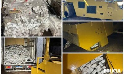 Quase 2 mil barras de maconha foram apreendidas em Itaúna — Foto: Polícia Civil/Divulgação